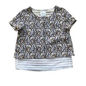 NWOT Anthropologie Atelier Camille Textured Multicolor Floral Layered Top Small